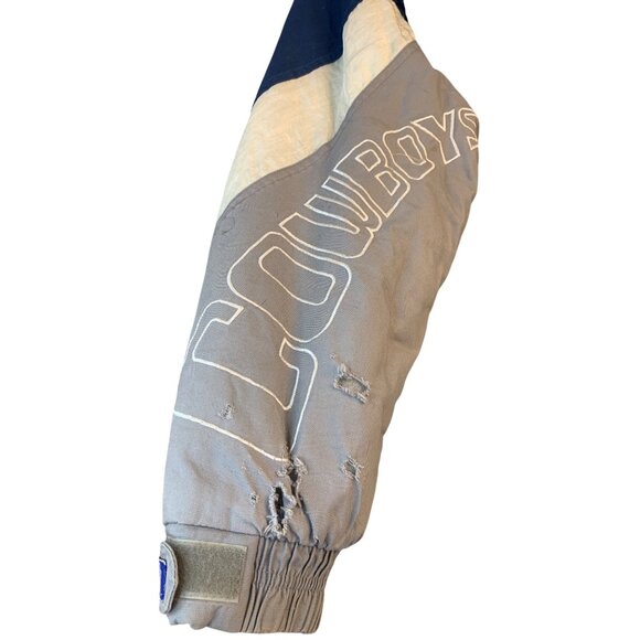 VTG Dallas Cowboys NFL Triple Goose Jacket L Blue Mens Winter Puffer Coat 8977 - Picture 10 of 13